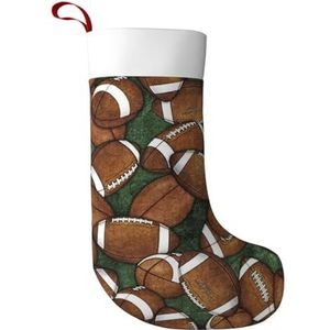 WOmeng Voetbal Groene Print Meisjes En Jongens Kerst Kous Sneeuwpop Kerstman Kerstboom Home Decor Party Sok
