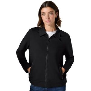 CECIL Sweatjack w. Shirtkraag, zwart, L