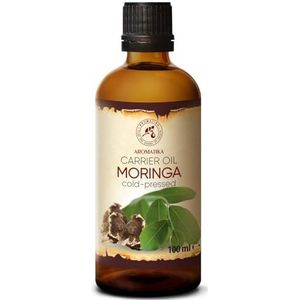 Moringa Olie 100ml - Moringa Oleifera - Moringa Zaad Olie - Anti-Aging Lijnzaad Olie - Koud Geperst - Draagolie - Moringa Olie Basis voor Huidverzorging - Lichaamsverzorging - Haarverzorging