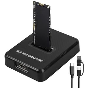 M.2 NVMe & SATA docking station, harde schijf dockingstation 10 Gbps USB 3.2 Gen2 adapter voor M-Key/B+M Key Dual Protocol Externe NVMe & NGFF SSD-behuizing voor 2230/2242/2260/2280 SSD