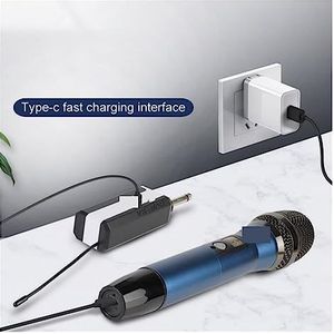Draadloze Microfoon, Draadloze microfoon Unidirectionele microfoon for smartphone, computer Podcast-luidspreker (batterij niet inbegrepen(One channel)