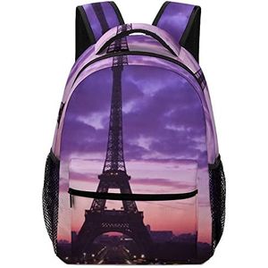 Eiffeltoren 's nachts leuke rugzak casual dagrugzak schoudertas lichtgewicht rugzak voor sport reizen outdoor