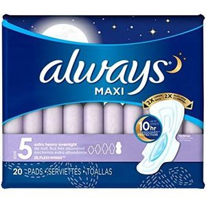 Always Extra Heavy Overnight Maxi Pads met Flexi-Wings - 20 Count