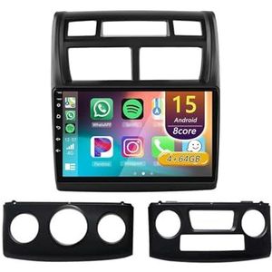 Android 15 Radio,voor Kia Sportage 2007 2008-2009, 9 inch Touchscreen Autoradio met Wireless CarPlay Android Auto Bluetooth WIFI GPS-navigatie swc(A 4core (2G+32G))