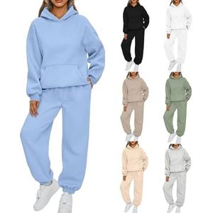 Earnmore Dames vrijetijdspak met capuchon dames joggingpak dames elegant vrijetijdspak hoodie lange mouwen overall dames