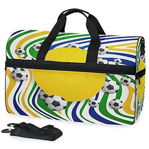 Voetbal Sport Zwemmen Gym Tas met Schoenen Compartiment Weekender Duffel Reistassen Handtas voor Vrouwen Meisjes Mannen