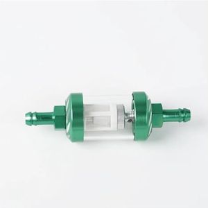 1 stuks 4-kleuren universeel motorfietsoliebrandstoffilter 1/4'' 6 mm glas motorfietsoliereiniger inline brandstofgasfilter(Green)
