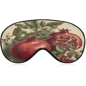 Berries of Granaatappel Slaapmasker Zacht en Comfortabel Nachtslaapmasker Gezicht-Hugging Gewatteerde Oogdekking met Verstelbare Band voor Diepe Rust Reizen Shift Work