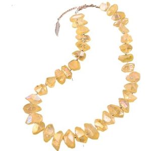 Women Collar Choker Necklaces For Women Rough Chunky Crystal Stone Short Necklace Wedding Party Jewelry Gifts (Color : Yellow Silver)
