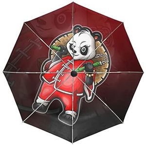 Leuke Cartoon Baby Panda Dierenparaplu Automatisch Opvouwbaar Auto Open Sluiten Paraplu's Winddicht UV-bescherming voor Mannen Vrouwen Kinderen