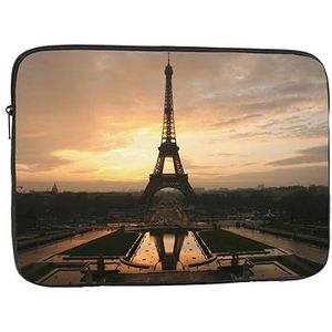 Paris Eiffeltoren laptophoes voor dames, slanke laptophoes, schokbestendig, beschermend, laptophoes, lichtgewicht, laptophoes, 17 inch