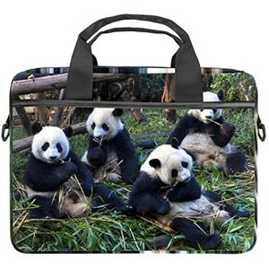 Panda Dier Laptop Schouder Messenger Bag Crossbody Aktetas Messenger Sleeve voor 13 13.3 14.5 Inch Laptop Tablet Beschermen Tote Bag Case, Panda-dier, 11x14.5x1.2in /28x36.8x3 cm