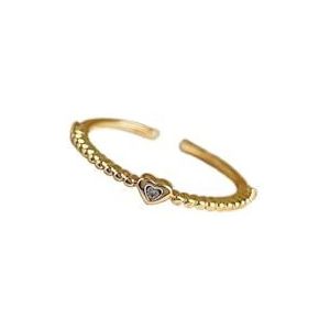 Damesmode ring micro-verharde zirkoon open verstelbare ring gegalvaniseerde 14K echt gouden ring sieraden (Color : 2691_Openingadjustable)