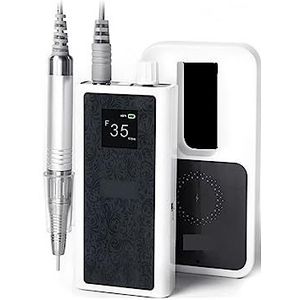 Elektrische nagelvijl, 35000 RPM elektrische nagelboormachine, oplaadbare draadloze nagelpolijstmachine, draagbare manicure-pedicureset nagelboormachine voor zowel natuurlijke als kunstnagels (Color