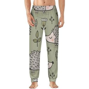 Schattige egel heren pyjama broek zachte lounge bodems lichtgewicht slaapbroek