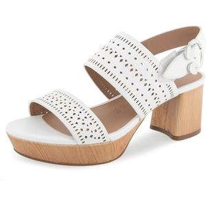 Aerosoles Cameraper damessandalen met hak, Wit kunstleer Perf, 41 EU