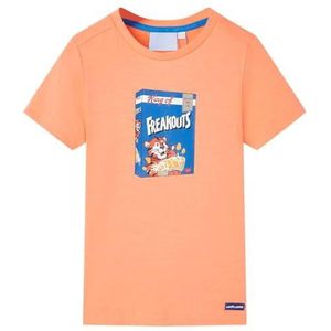 Kindershirt met korte mouwen 128 neonoranje, kinderkleding, meisjeskleding, leuke kinderkleding, jongenskleding, hippe kinderkleding