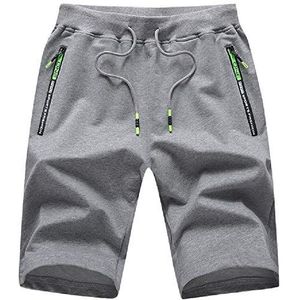JustSun Korte broek voor heren, zomer, sport, katoen met ritssluiting