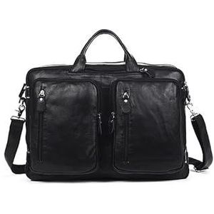 Multifunctionele reistas van volnerf leer, lederen bagagereistas for heren, grote handtas, weekendtas (Color : Black Size XL)