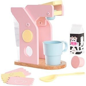 KidKraft 63380 Espresso houten koffiespeelset, kookaccessoires voor speelgoedkeukens