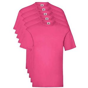 FRUIT OF THE LOOM Heren Valueweight 5-pack T-shirt, roze (Fuchsia 52), M UK, Roze (Fuchsia 52), M