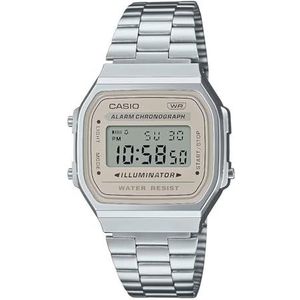 Casio Digitale bruine wijzerplaat unisex horloge A168WA-8AYDF, Zilver, Antiek