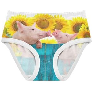YOUJUNER Meisjes Ondergoed 3D Dier Thema Varken Peuter Knickers Katoenen Broek Kleine Meisjes Slips Comfort Kids Onderbroek, Meerkleurig, 4 jaar