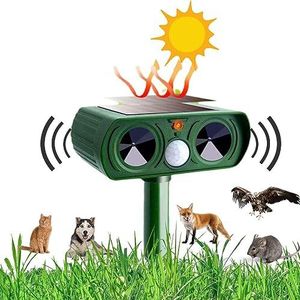 Furry Kattenverjager op zonneenergie | Diervriendelijk | Ultrasone verjager | Marterverjager | Muizenverjager | Duivenverjager