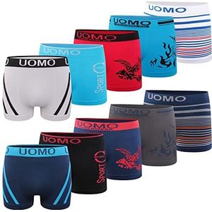 L&K Retro Microfiber Boxershorts, 10-pack, maten S/M–3XL/4XL, comfortabel en naadloos, stijlvolle patronen en kleur 1209-UN M-L