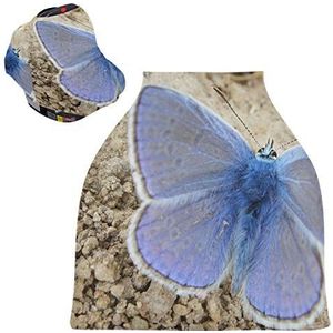 Blue Butterfly Art Baby Autostoelhoes Luifel Stretchy Verpleging Covers Ademend Winddicht Winter Sjaal voor Baby Borstvoeding Jongens Meisjes