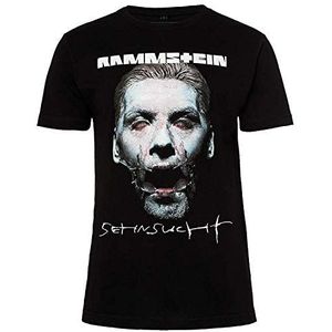 Rammstein Heren T-shirt Verlangen Schneider Officiële Band Merchandise Fan Shirt zwart met veelkleurige print aan de voorkant en back print, zwart, XL