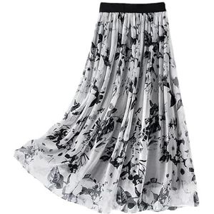 A-lijnrok - Crêpe - Lange Rok - Hoge Taille - Gelaagd - Voor Dames