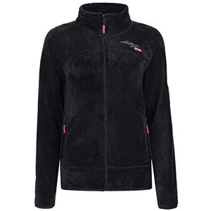 Geographical Norway UPALINE LADY - Zachte Warme Fleece Comfort - Winterjas Zachte Womens Badjas - Dikke Sweat Lange Mouwen Perfect Bont Sweater ZWART XL