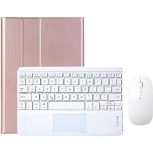 iPad Air 13 inch (M2) 2024 Toetsenbordhoes met Touchpad, Magnetisch QWERTY Toetsenbord met Soft TPU Achterkant Beschermhoes en Bluetooth-muis voor iPad Air 13, Ingebouwde Penhouder, Rosé Goud