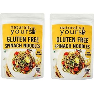 Naturally Yours Noodles Spinach Gluten-Free | 100% Natural & Vegetarian | No Onion No Garlic | No Preservatives Artificial Flavours, Colours or MSG | (Pack of 2 & Each Pack Contains 100g)