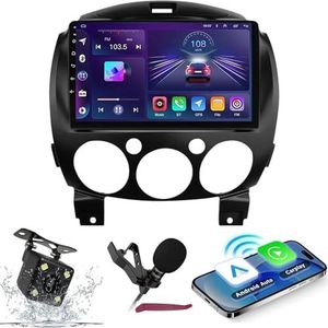 Android 14 Autoradio Navi voor M-azda 2 2007-2014 9 ""Screenradio met draadloze carplay Android Auto GPS Navigatieondersteuning Bluetooth 5.0 HIFI FM 5G-WiFi SWC MIC-camera,M600s
