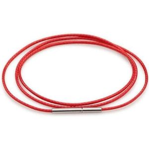 Ketting koord touw kant ketting met roterende gesp voor doe-het-zelf ketting armband in zwart rode koffiekleur voor het maken van sieraden - Rood - 1,0 mm - 55 cm (21,5 in