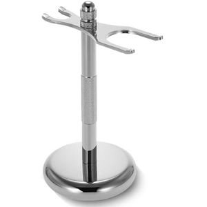 UOSIWYA Scheermesstandaard, scheerstandaard houder voor scheerkwast en scheerapparaat, scheerborstelhouder met antislip bodem, scheerhouder (zilver)