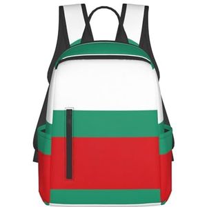 EdWal Vlag Van Wit-Rusland Print Lichtgewicht Mode Casual Rugzak College Bag, Voor Outdoor Reizen Zakelijk Werk, Bulgaarse Vlag, Eén maat