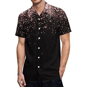 Rose Gold Particles Heren Hawaiiaanse Shirts Korte Mouw Casual Shirt Button Down Vakantie Strand Shirts 3XL