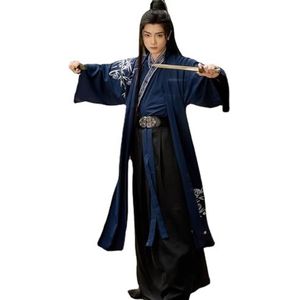 Oosterse traditionele oude Hanfu-kostuums, Song-dynastie Hanfu heren borduurwerk vliegtuigen mouwen grote set(Bronze,M)