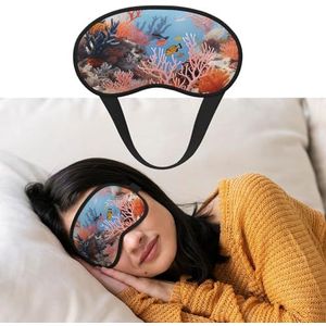 Koraalrif oogmasker om te slapen zacht satijn slaap schaduw cover blinddoek met elastische band reizen dutje verduisterende oogschaduw cover voor vrouwen mannen