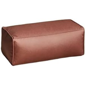 JMORCO Ottomaanse Plus Grote Faux Lederen Ottomaanse Poef Kruk met Vulling Bean Bag Voetsteun Voetbank Hoek Deur Side Seat Futon Frameloos (L-KJC-bruin-C)