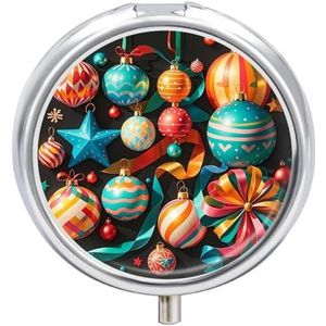 Verschillende Decoraties voor Kerst Pillendoos Ronde Draagbare Pil Organizer Waterdichte Dagelijkse Vitamine Houder Dozen Creatieve 3 Compartiment Geneeskunde Pil Case voor Portemonnee Of Pocket