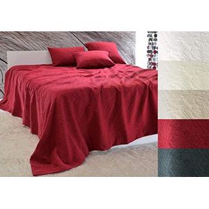 Elegante sprei ""Faro"", bedsprei, 100% katoen, 180 x 260 tot 260 x 300 cm, sprei voor bank, bloemenreliëfs, versch. kleuren of kussens, bordeaux rood, 240 x 260 cm