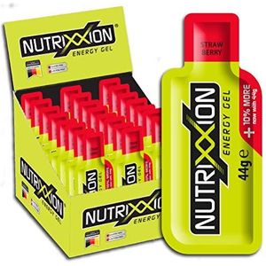 NUTRIXXION® | Energy Gel Sport, BCAA Aminosäuren Shot, High Carb Liquid Energie Gel | 24 x 44g | Strawberry