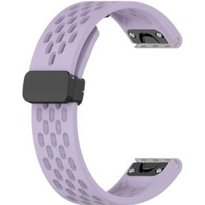 26 20 22mm Horlogeband fit for Garmin Fenix ​​7 7s 7X6 6X Pro 5 5S 5X Plus 3HR Siliconen Quick Release Horloge Easyfit Polsband Band (Color : Light purple, Size : 22mm)