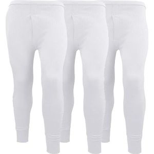 Set van 3 thermische onderbroeken voor heren, lange onderbroek, onderlaag, extreem warm geborsteld aan de binnenkant, ultrazachte broek, leggingsbroek, Wit, M