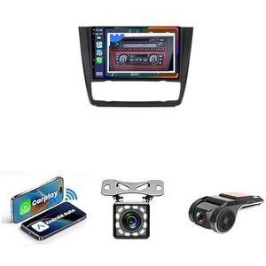 Dubbel Din Auto Stereo Compatibel Met Apple Carplay Android Auto Voor BMW 1 Series E81 E82 E87 E88 2004-2012 Plug En Play AM/FM Autoradio Back-up Camera, Stuurbediening, Spiegel Link(NF-2 WIFI 2G+32G)