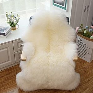 Echte Schapenvacht Tapijt Vloerkleed Bonttapijt Lamsvacht Tapijt Vloerkleden Natuurlijke Vacht Lamsvel Tapijten Echt Wol Vloerkleedje (70X100cm) (Color : 2)